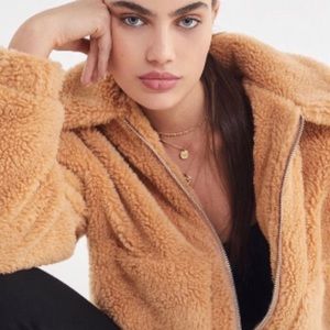 UO Cropped Teddy Jacket